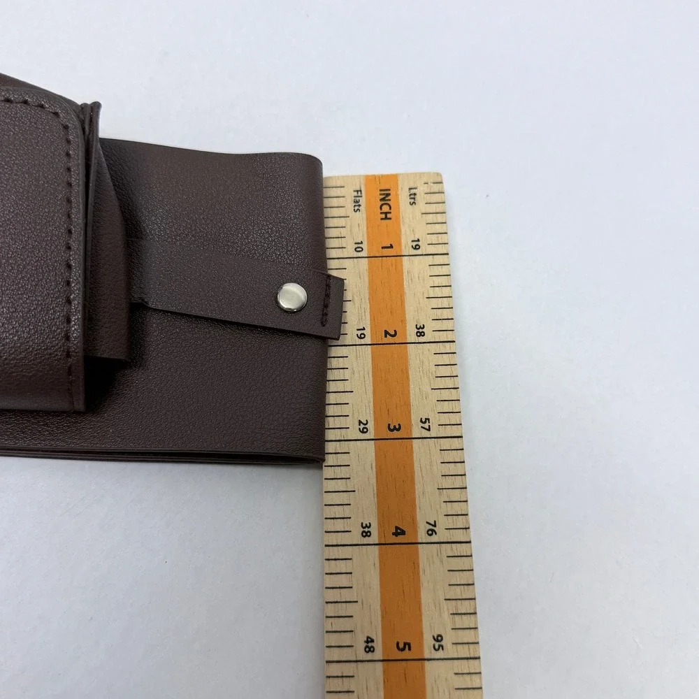 Dark Brown Faux Leather Wide Corset Utility Belt with Removable Pouch SilverTone
